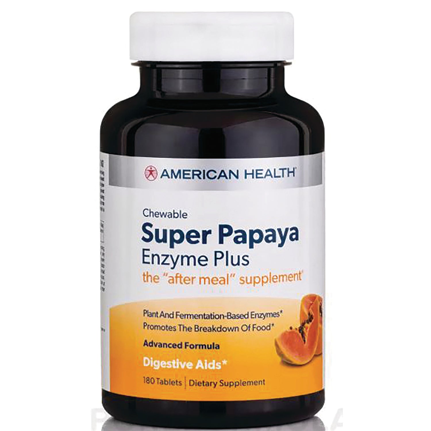 AM095 | American Health Chewable Super Papaya Enzyme Plus Digestive Aids, 180 tablets