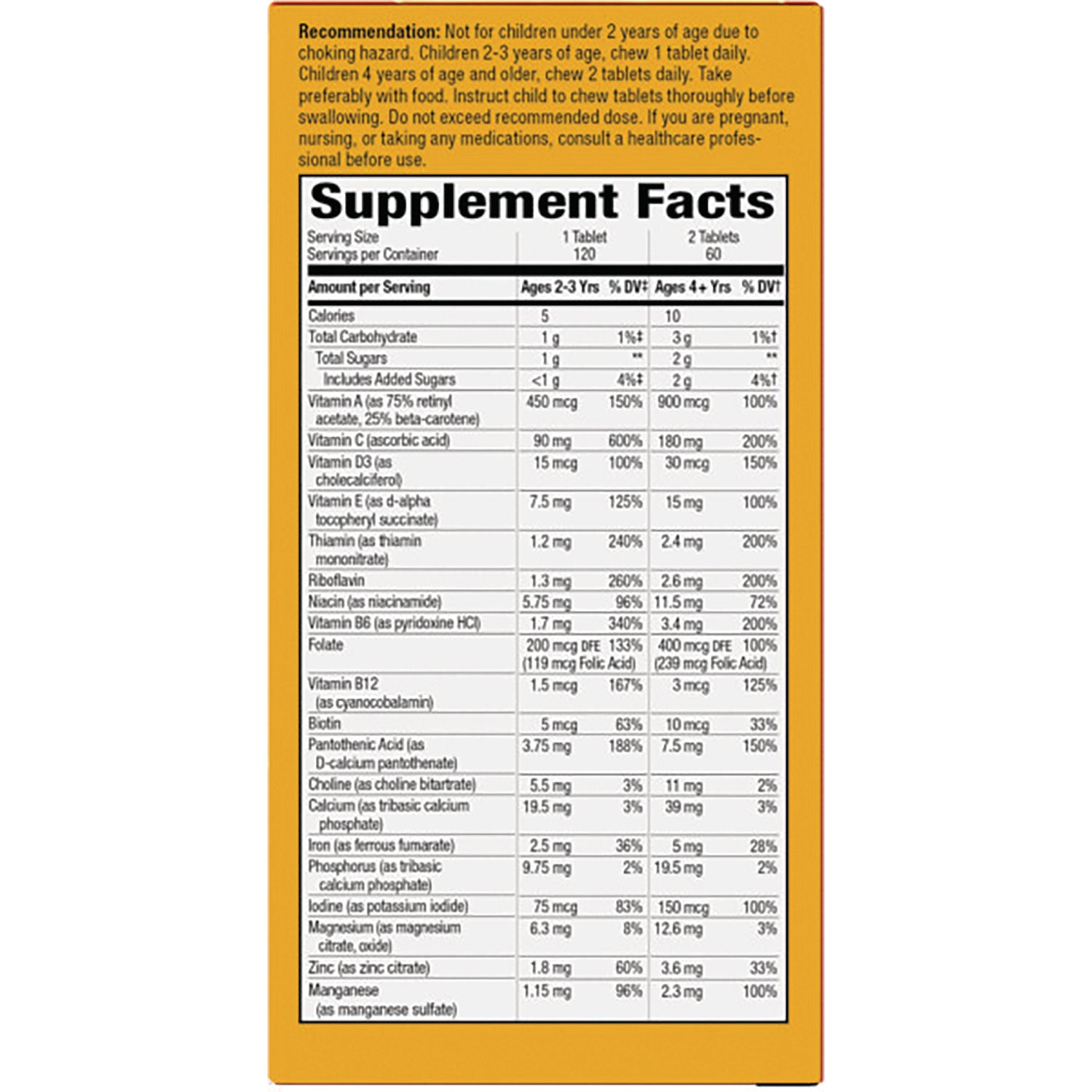 NW800 | back panel labeled Supplement Facts showing nutrition table and dosing recommendations