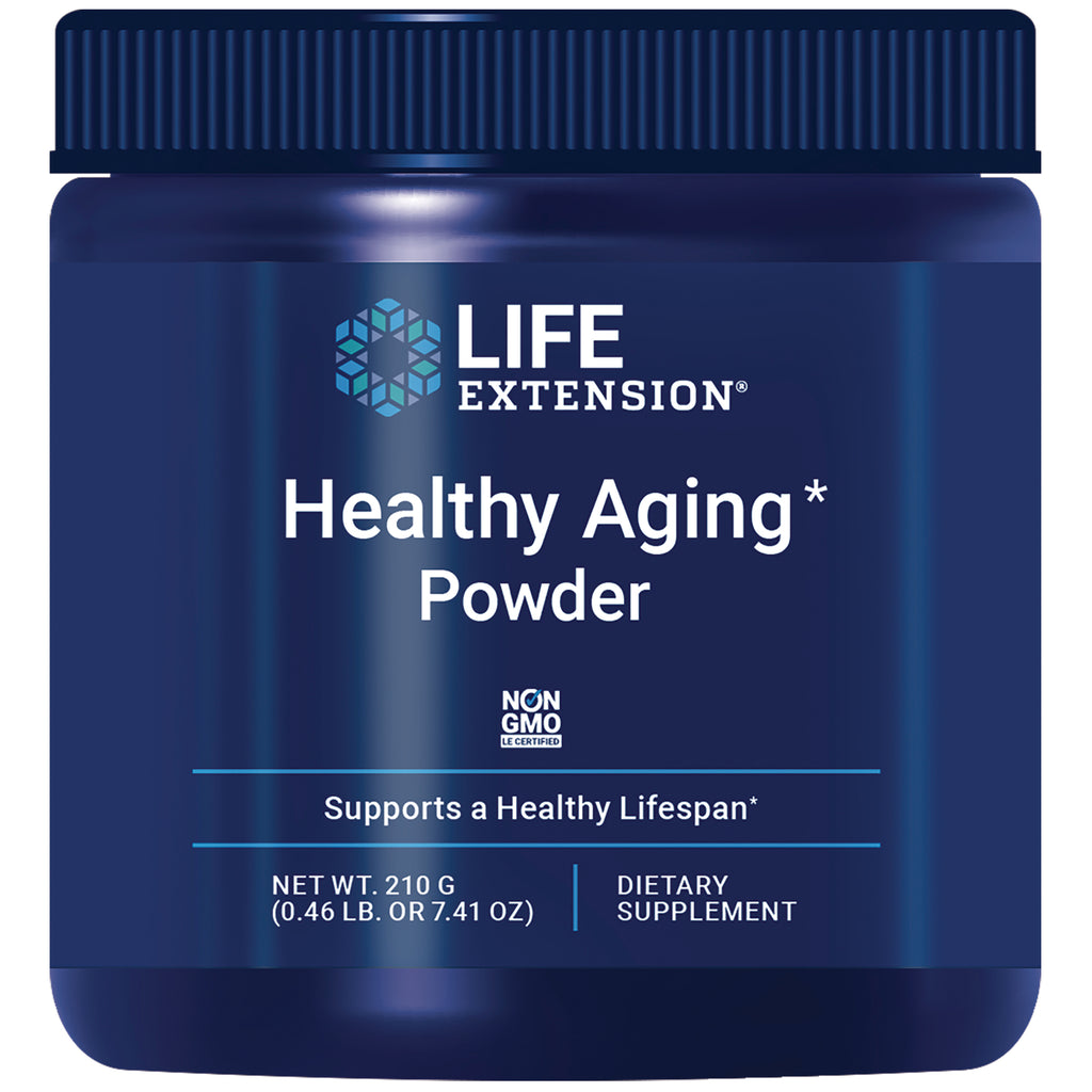 LE596 | LIFE EXTENSION Healthy Aging Powder jar 210 g dietary supplement navy blue label - Thumbnail