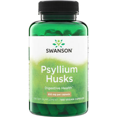 SW802 | Swanson Psyllium Husks, Digestive Health, 610 mg per capsule, 100 vegan capsules