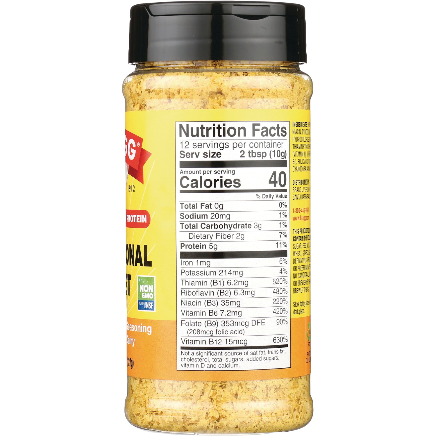 BR013 | back label showing Nutrition Facts panel and ingredient text on a yellow seasoning jar