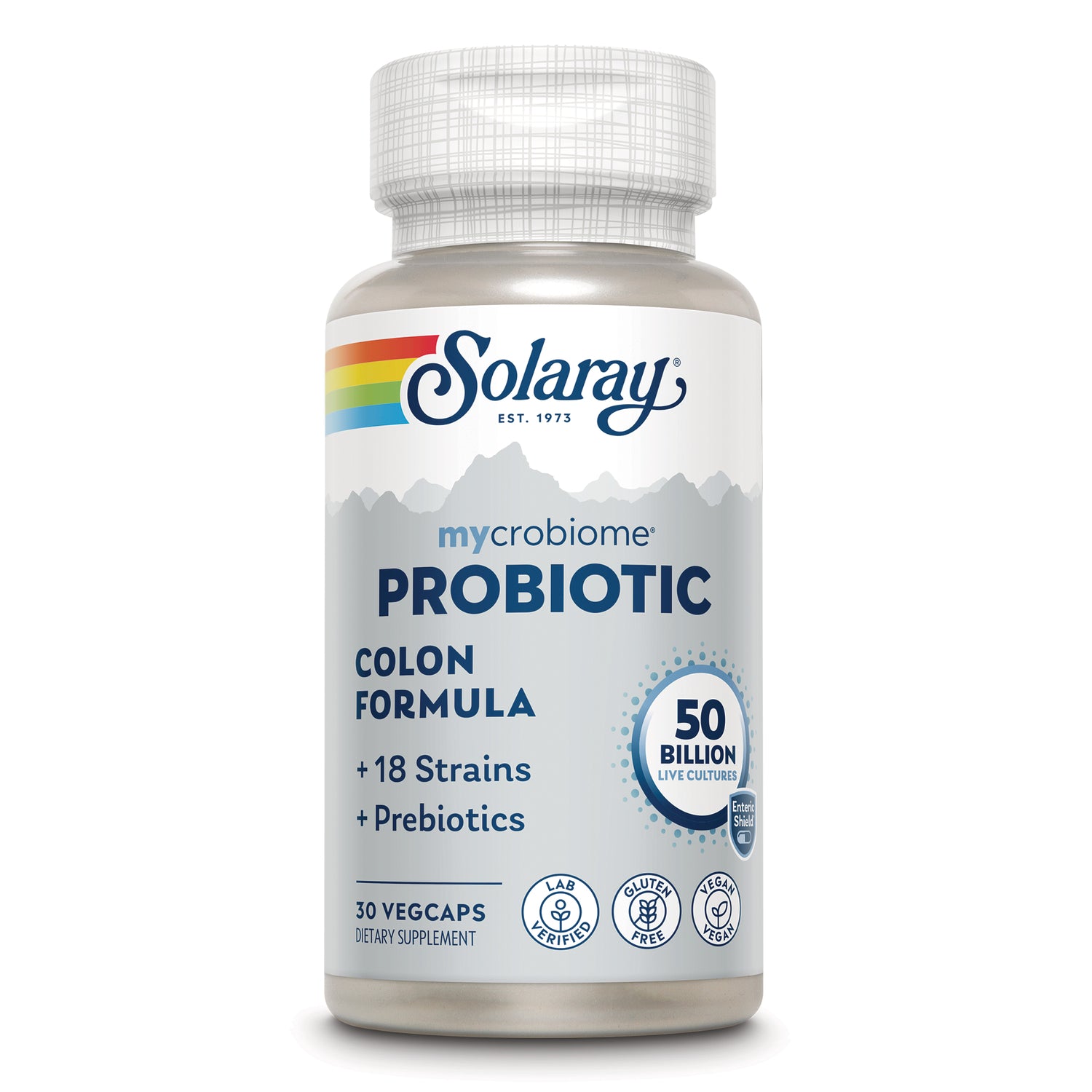 SLR509 | Solaray mycrobiome Probiotic Colon Formula bottle with 50 billion live cultures, 30 vegcaps