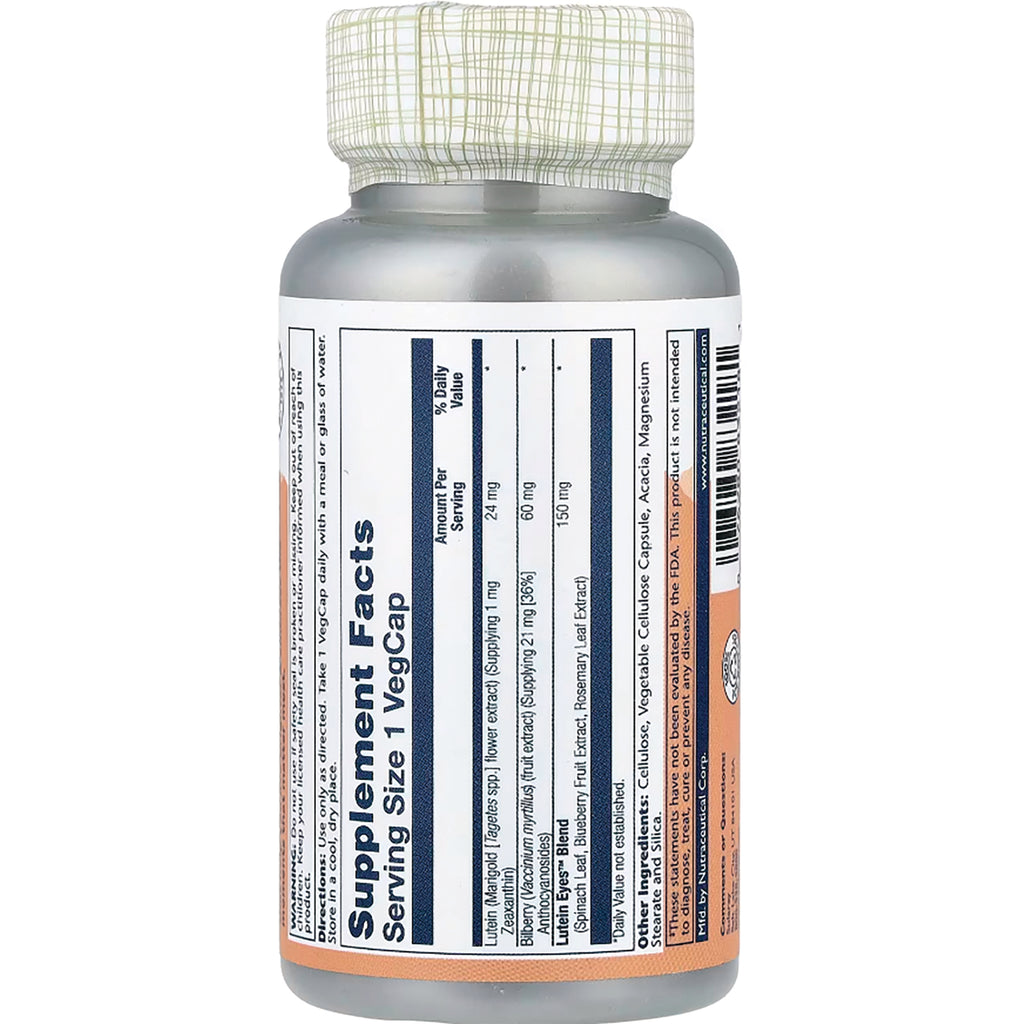 SLR324 | Supplement Facts panel showing serving size 1 VegCap and ingredients list on bottle label - Thumbnail