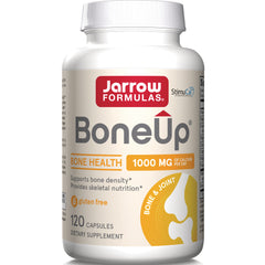 JR181 | Jarrow Formulas BoneUp bottle front showing Bone Health 1000 MG, gluten free, 120 capsules dietary supplement