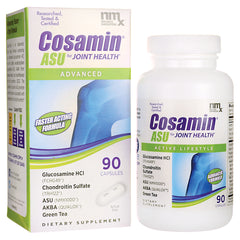 CSM014 | Cosamin ASU joint health box and bottle front showing product name and 90 capsules