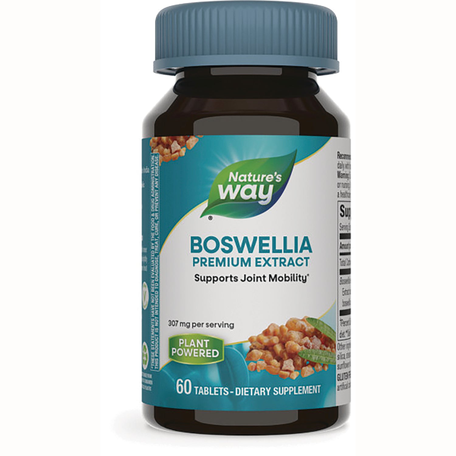 NW685 | Bottle of Nature's Way Boswellia Premium Extract dietary supplement, 60 tablets, front label showing plant powered and supports joint mobility