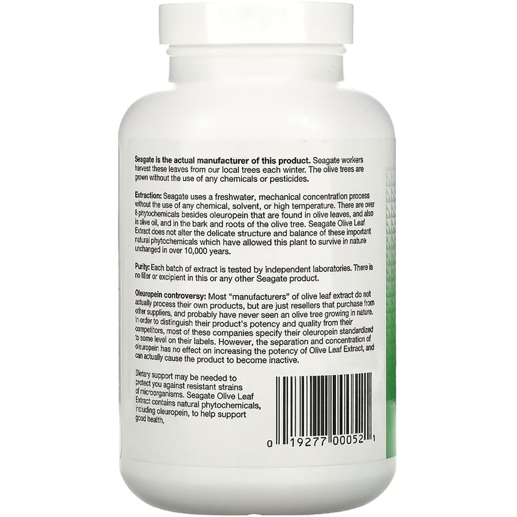 SEG005 | Back of white supplement bottle showing ingredient and usage text and barcode - Thumbnail