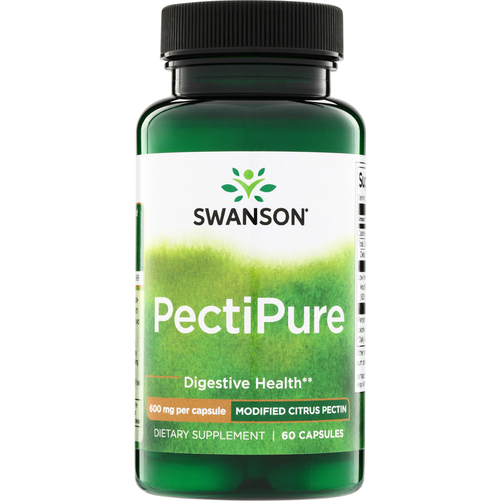SWU418 | Swanson PectiPure Modified Citrus Pectin, 600 mg per capsule, 60 capsules bottle front - Thumbnail