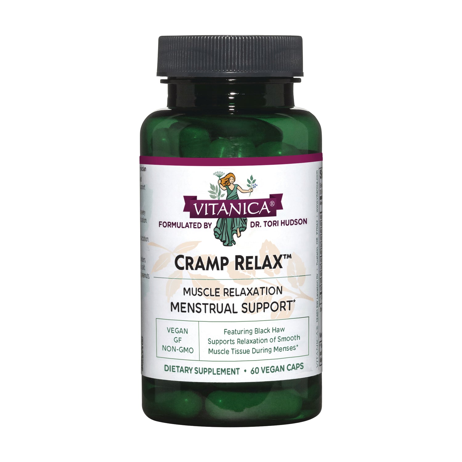 VNA017 | Vitanica Cramp Relax supplement bottle, menstrual support, 60 vegan caps