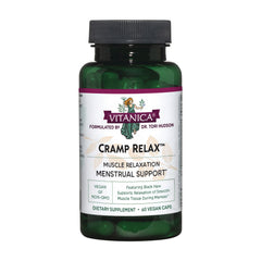 VNA017 | Vitanica Cramp Relax supplement bottle, menstrual support, 60 vegan caps