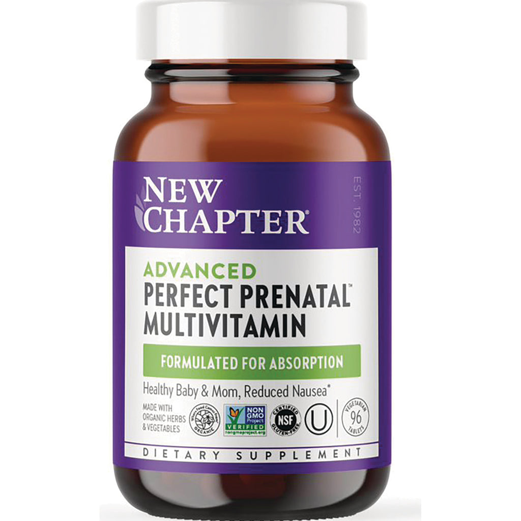 NWC147 | New Chapter Advanced Perfect Prenatal multivitamin brown bottle with purple front label - Thumbnail