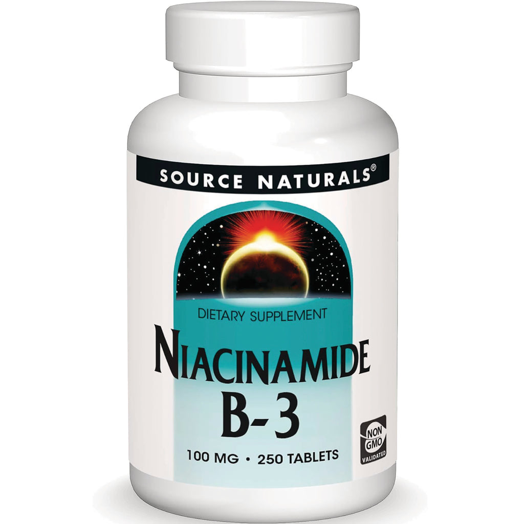 SN598 | Source Naturals Niacinamide B-3 dietary supplement, 100 mg, 250 tablets - Thumbnail