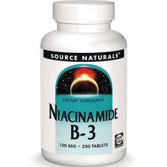 SN598 | Source Naturals Niacinamide B-3 dietary supplement, 100 mg, 250 tablets