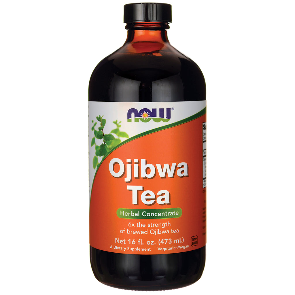 NWF954 | Now Ojibwa Tea herbal concentrate 16 fl oz amber bottle with orange label - Thumbnail
