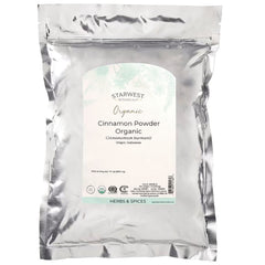 STB005 | Starwest Botanicals Organic Cinnamon Powder front pouch, Cinnamomum burmanii, Origin Indonesia