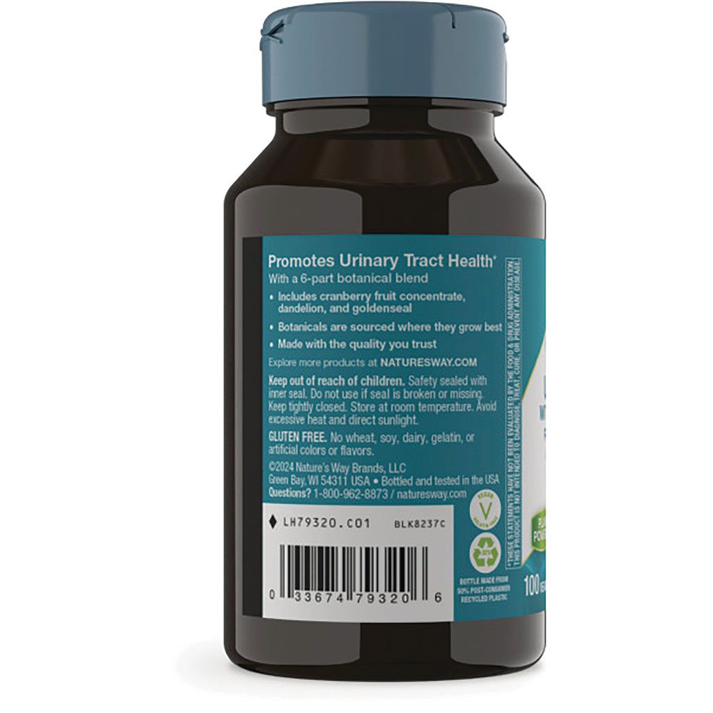 NW951 | back label of brown supplement bottle reading Promotes Urinary Tract Health with barcode and ingredient text - Thumbnail
