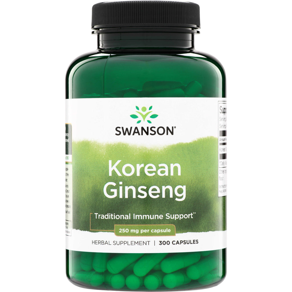 SW426 | Swanson Korean Ginseng, Traditional Immune Support, 250 mg per capsule, 300 capsules - Thumbnail