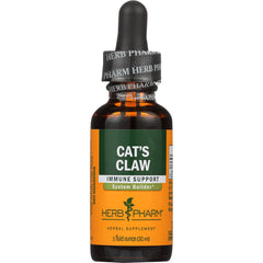 HPH093 | amber dropper bottle labeled CAT'S CLAW immune support herbal supplement 1 fl oz