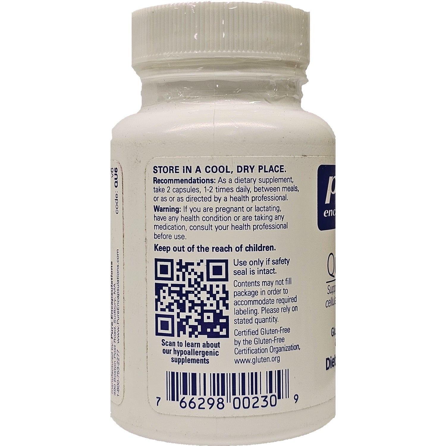 PRN120 | Back label with storage instructions, warnings, QR code and barcode