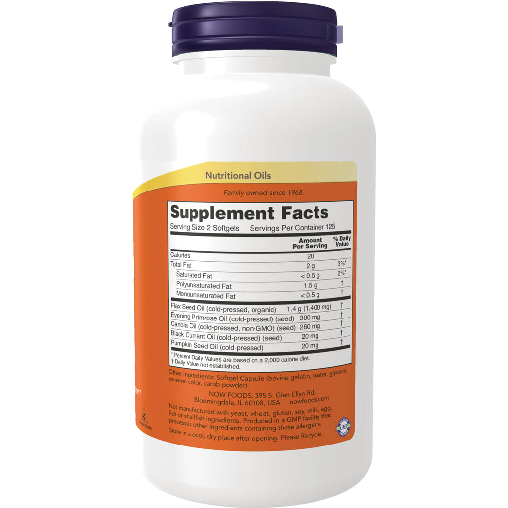 NWF073 | back of white supplement bottle showing Supplement Facts panel and ingredient list - Thumbnail