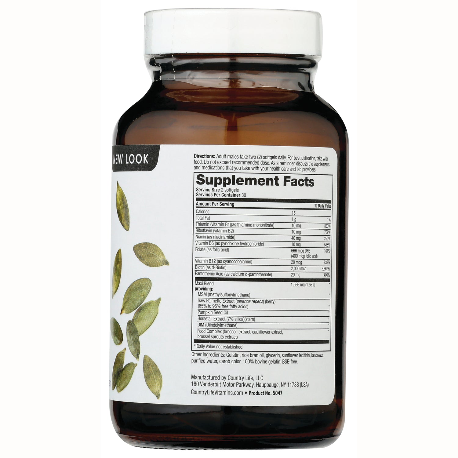 CRL587 | amber supplement bottle back showing label with Supplement Facts table and ingredient list
