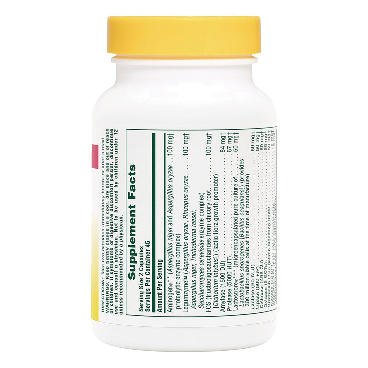 NTP145 | Back label of supplement bottle with Supplement Facts label
