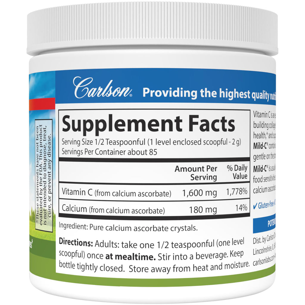 CSN030 | Carlson vitamin C supplement label with Supplement Facts and directions - Thumbnail