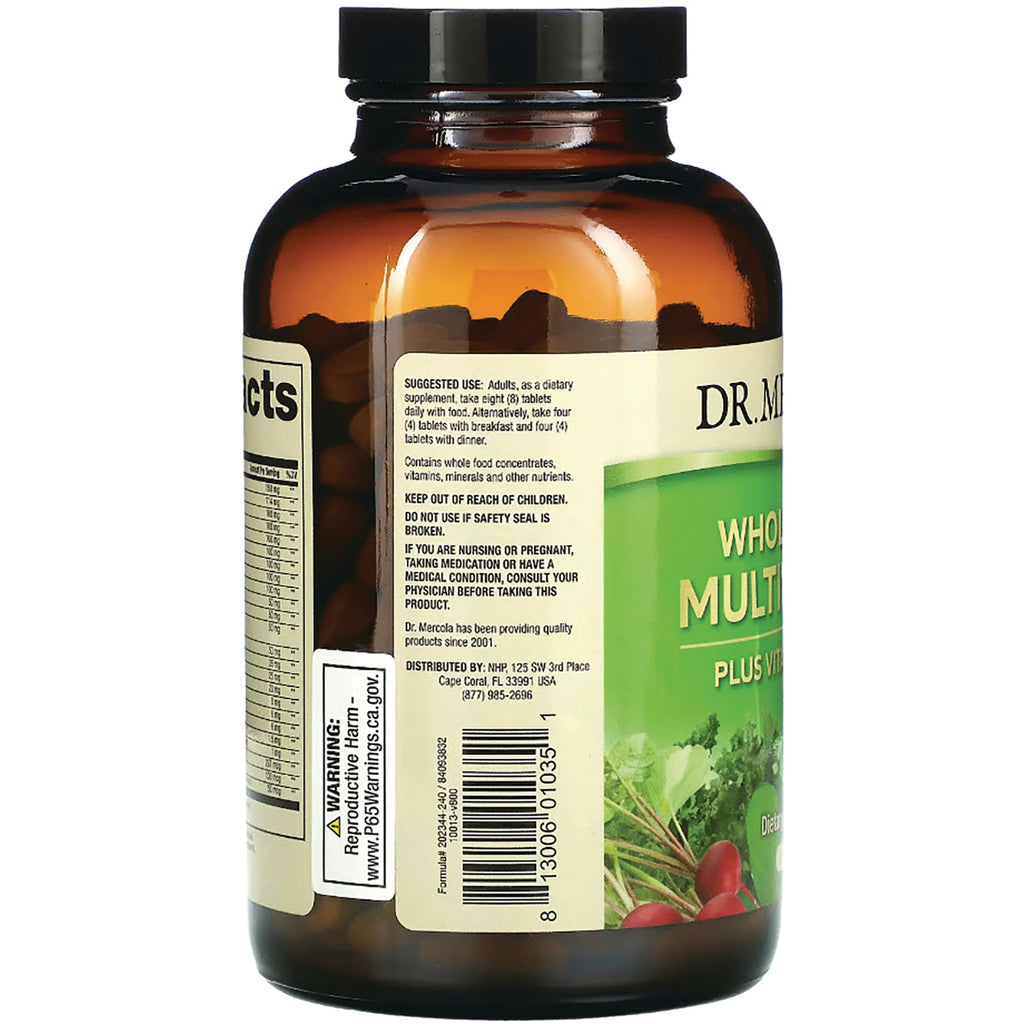 MRC086 | back label of amber supplement bottle showing barcode, warning, suggested use and ingredients panel - Thumbnail