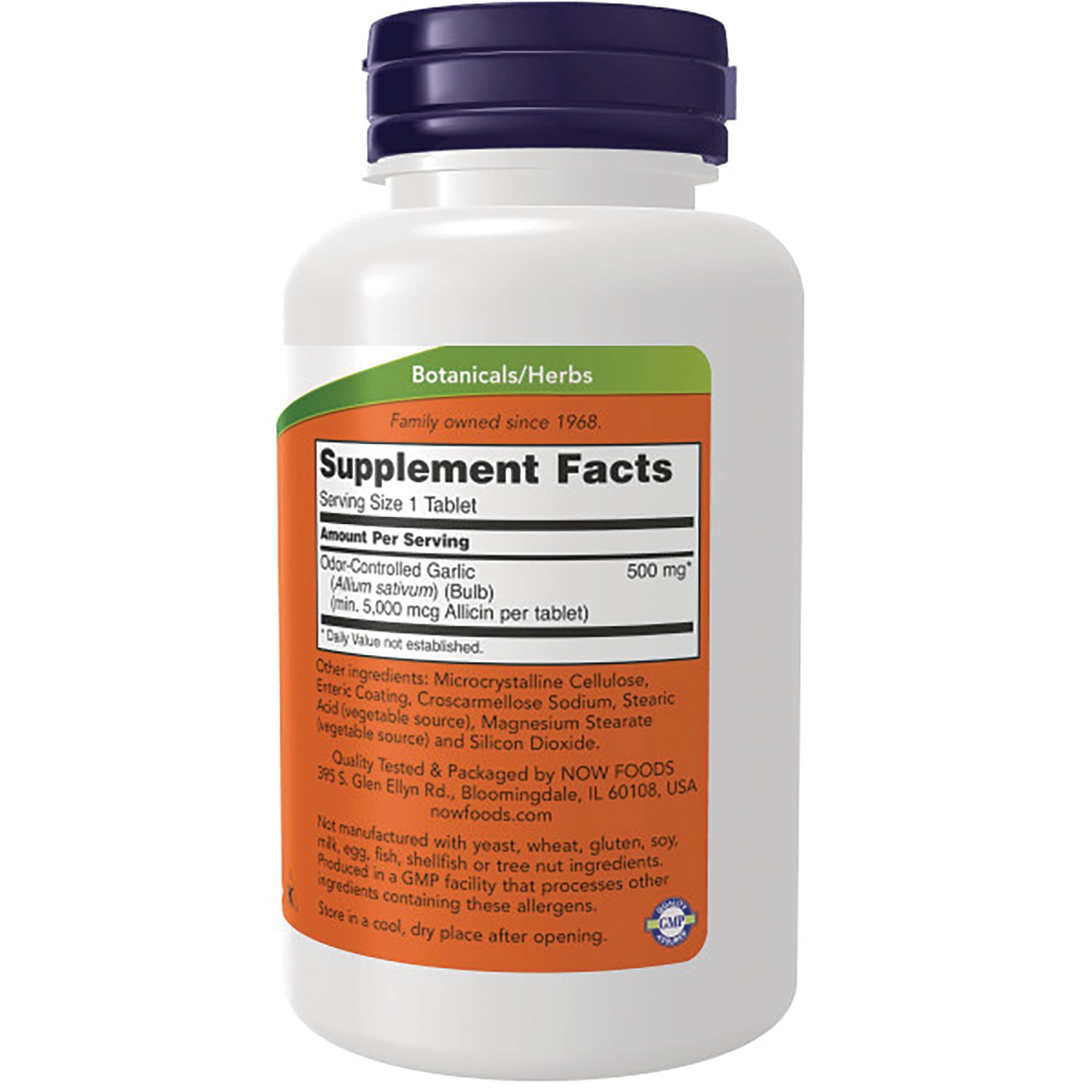 NWF1153 | back of white supplement bottle showing Supplement Facts panel and ingredient text