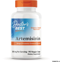 DB076 | Doctor's Best Artemisinin dietary supplement bottle, 200 mg per serving, 90 veggie caps
