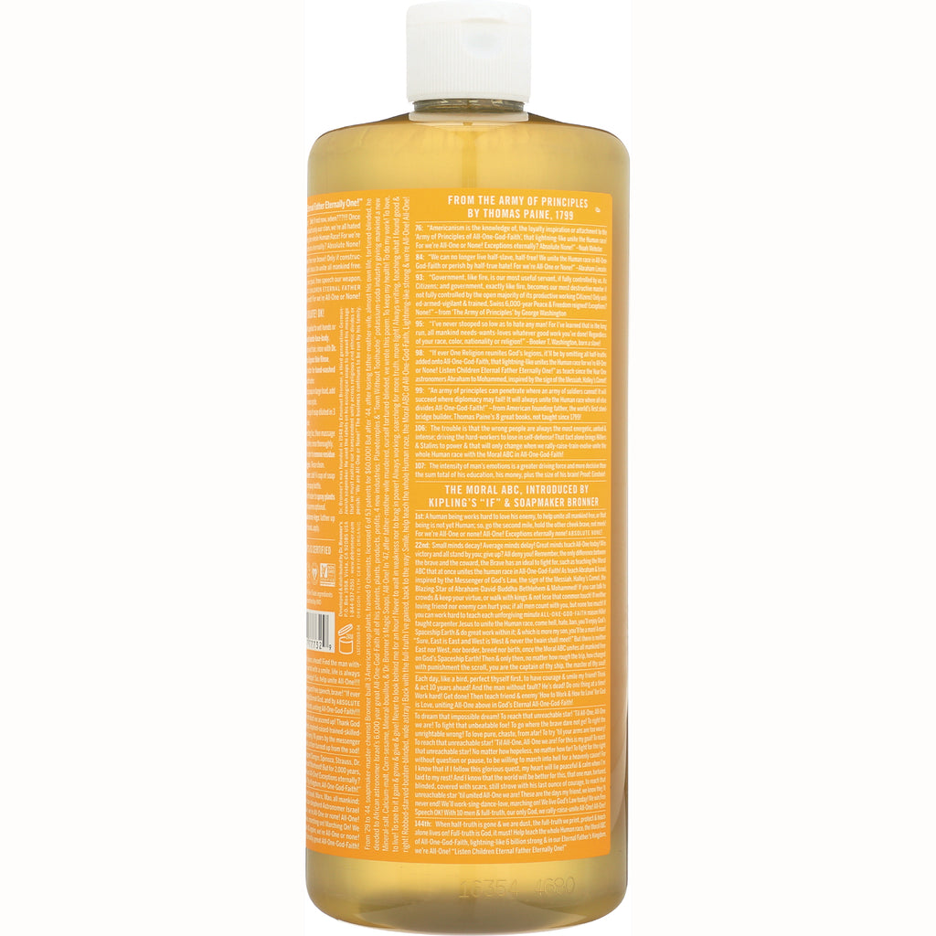 DRB022 | back label of amber bottle showing dense orange product infographic text and white cap - Thumbnail