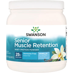 SWU1016 | Swanson Senior Muscle Retention whey protein powder, vanilla flavor, 25 g protein, hormone free