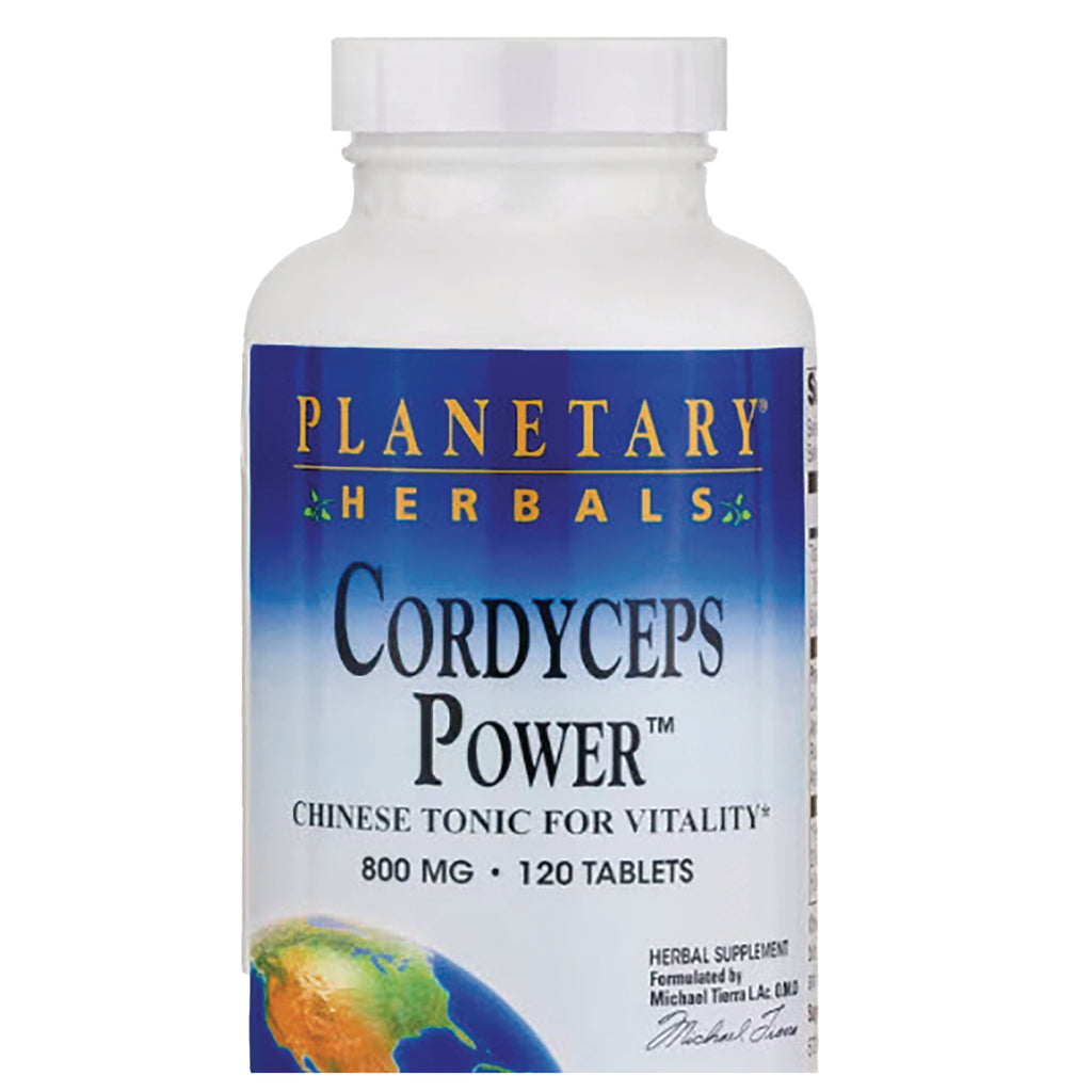 PF154 | Planetary Herbals Cordyceps Power bottle label 800 mg 120 tablets Chinese tonic for vitality - Thumbnail