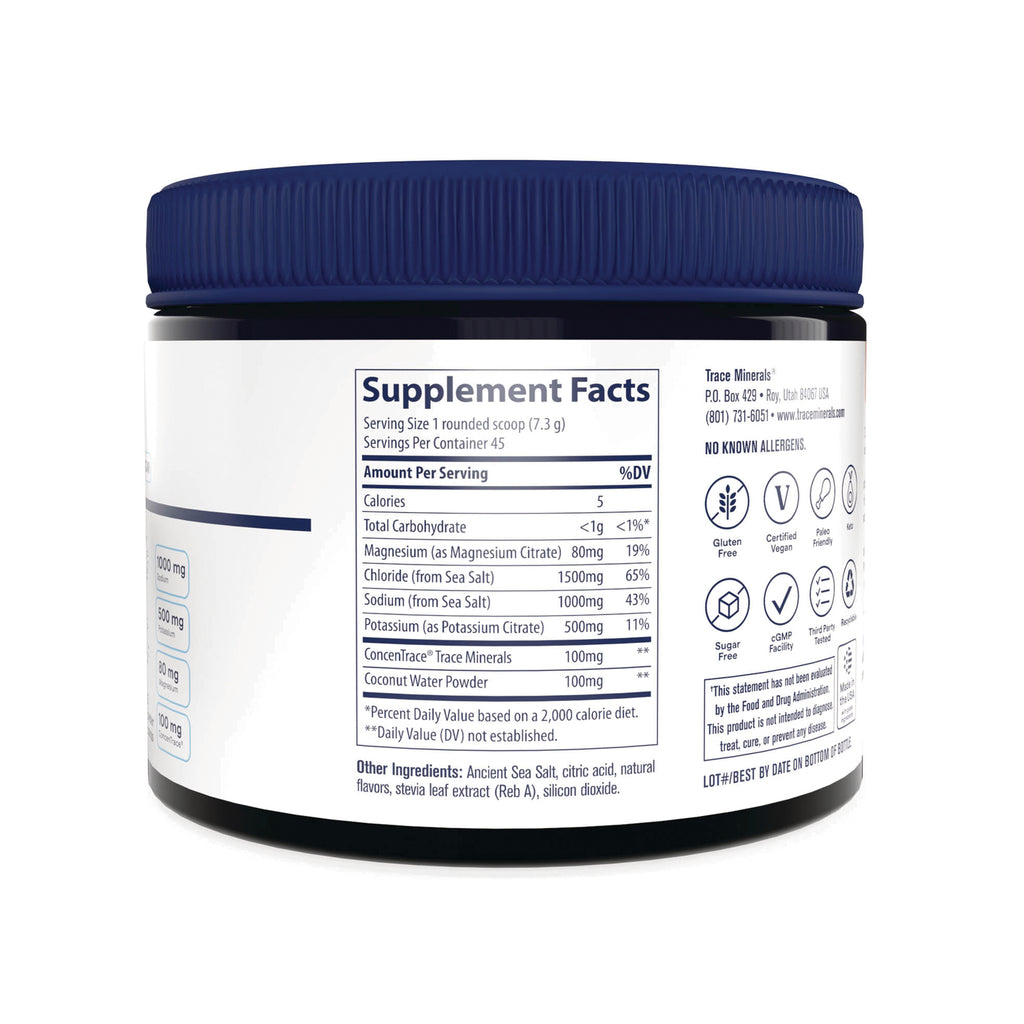 TM170 | Back label showing Supplement Facts panel and certification icons including Gluten Free, Certified Vegan, BPA Free - Thumbnail