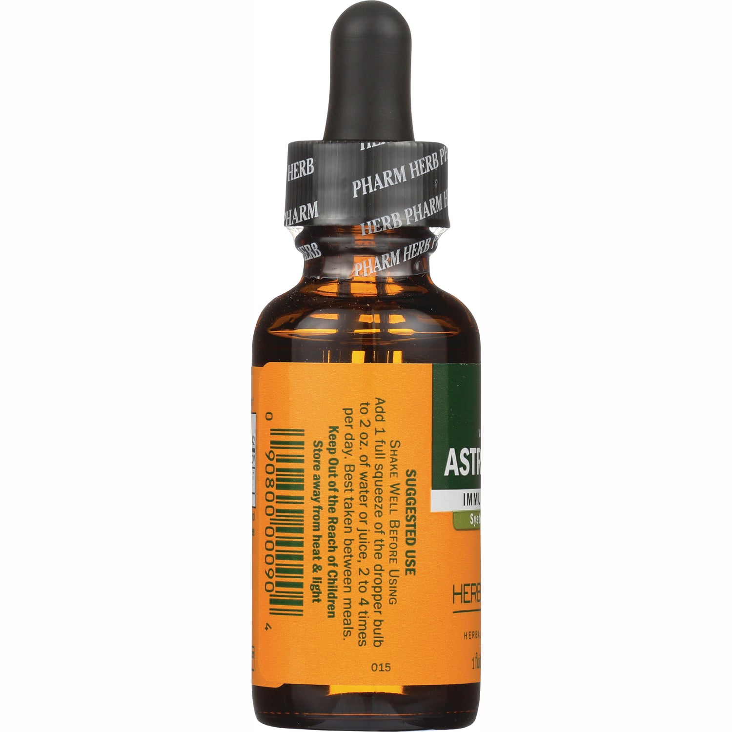 HPH003 | amber dropper bottle product infographic label showing suggested use text and barcode