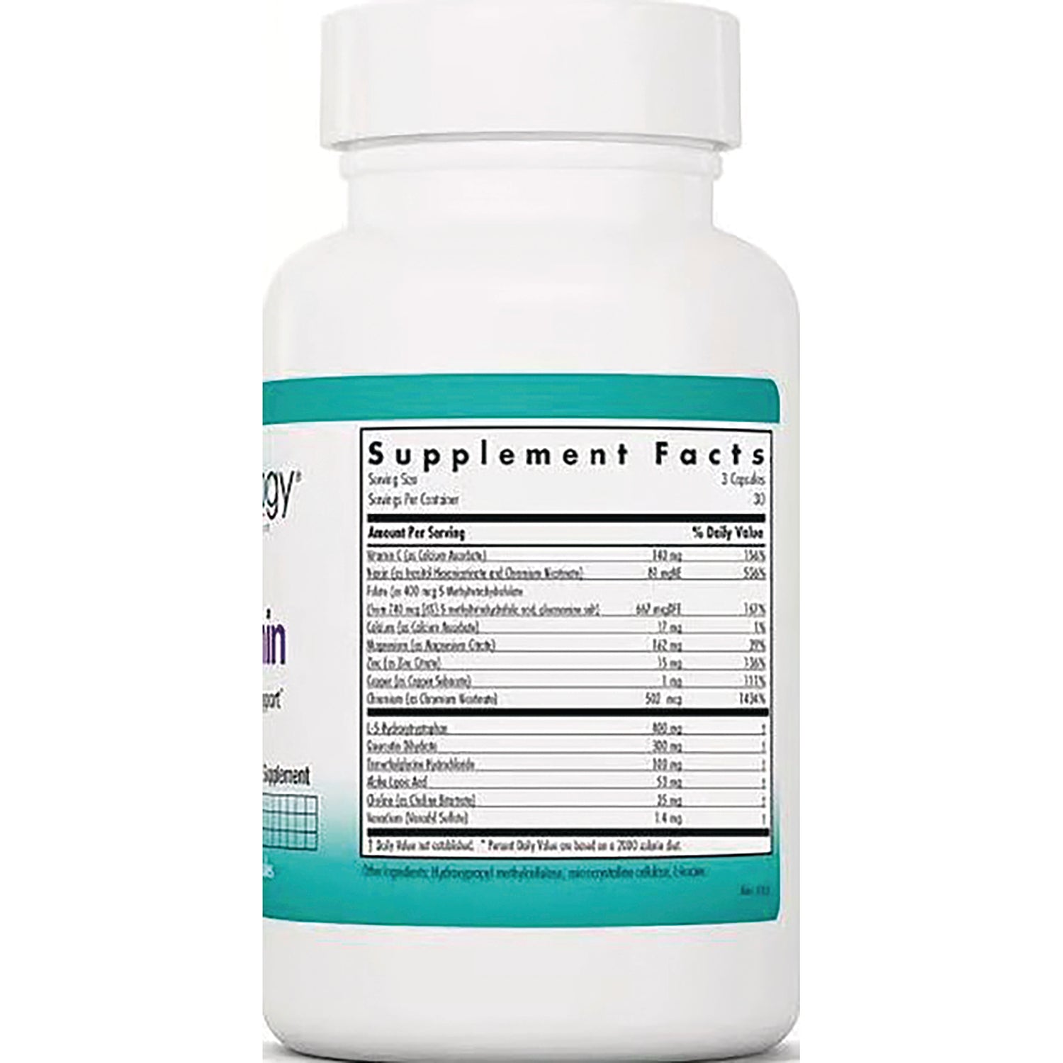 NCL065 | White supplement bottle showing Supplement Facts panel and ingredient information