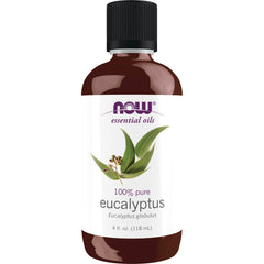 NWF126 | NOW essential oils 100% pure eucalyptus (Eucalyptus globulus), 4 fl oz brown bottle with black cap