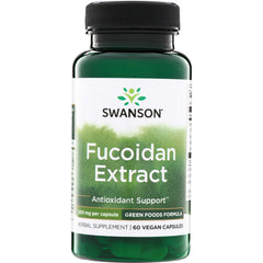 SWR085 | Swanson Fucoidan Extract supplement bottle, 60 vegan capsules, 500 mg per capsule