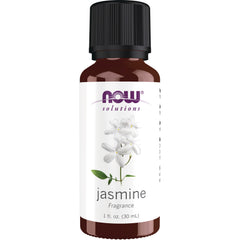 NWF319 | NOW Solutions jasmine fragrance 1 fl oz amber bottle with white jasmine flower on label