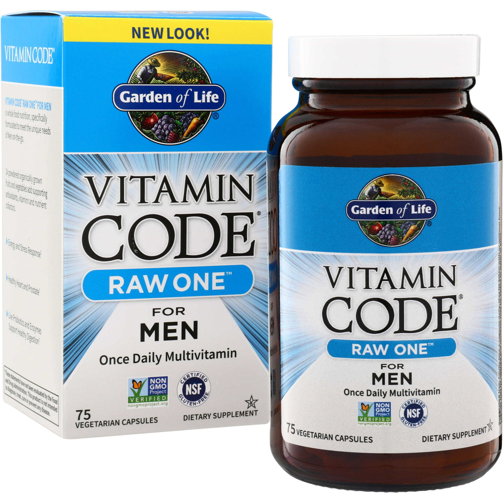 GLF051 | Garden of Life Vitamin Code Raw One for Men once daily multivitamin, 75 vegetarian capsules, New Look - Thumbnail