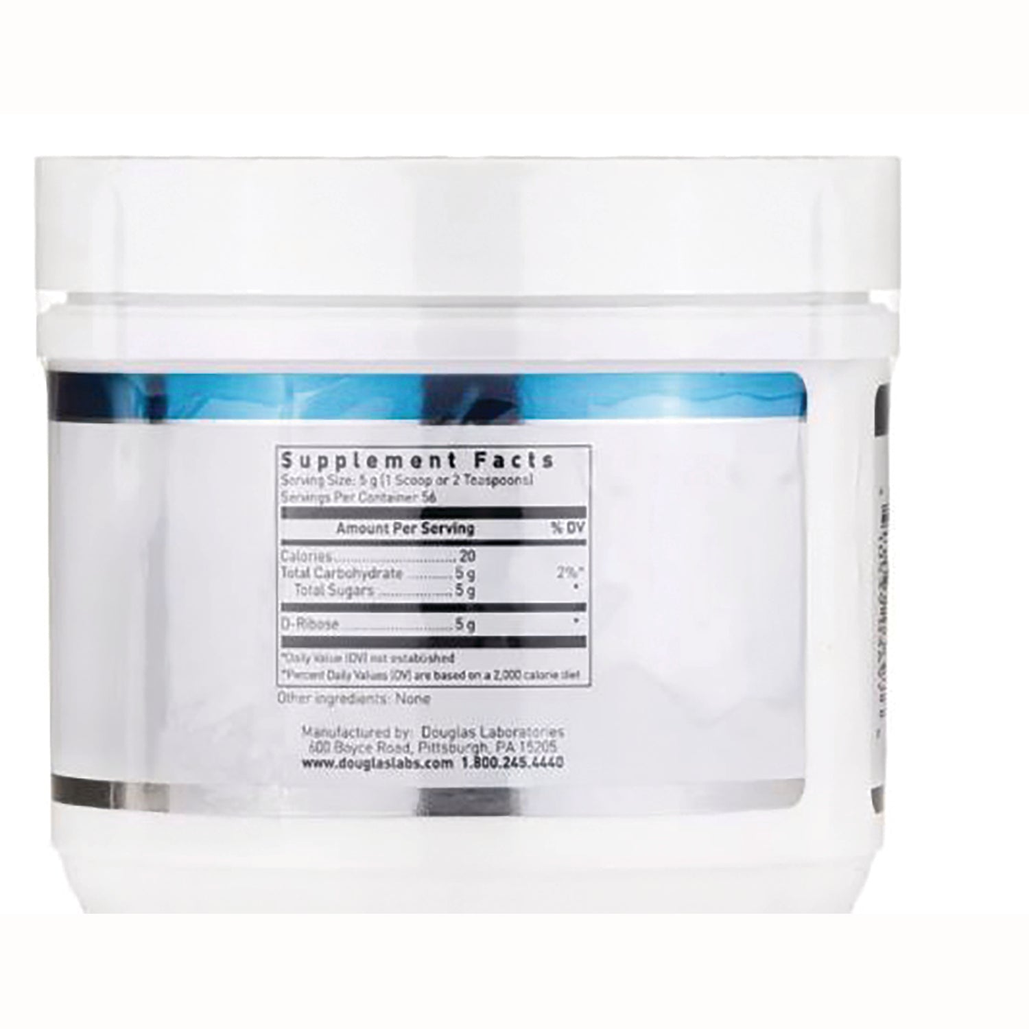 DGL043 | white jar back showing Supplement Facts panel and nutrition facts label