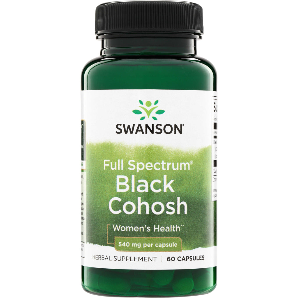 SW1344 | Swanson Full Spectrum Black Cohosh, Women's Health, 540 mg per capsule, 60 capsules bottle - Thumbnail