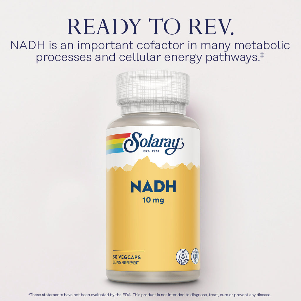 SLR538 | Ready to Rev: Solaray NADH 10 mg, 30 VegCaps dietary supplement bottle - Thumbnail