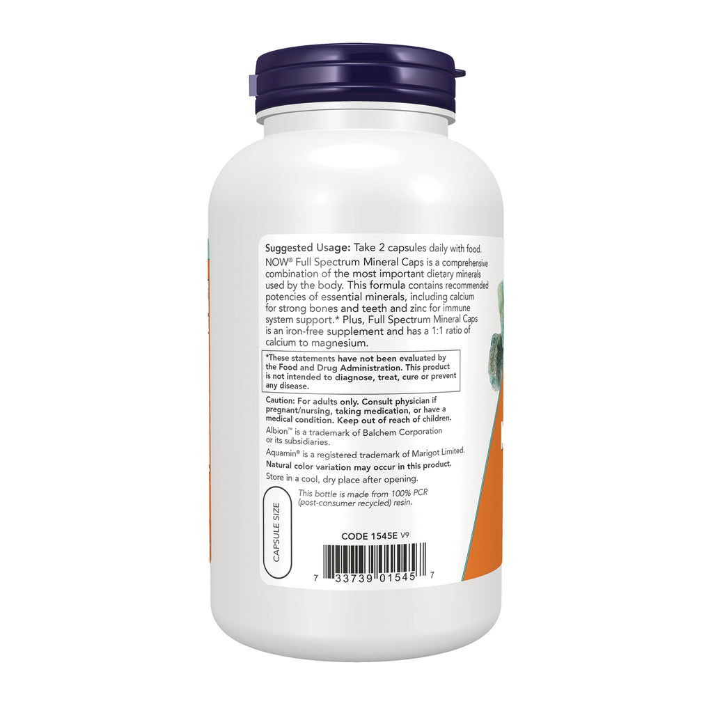 NWF244 | Back label showing Suggested Usage: Take 2 capsules daily, warnings and barcode on white supplement bottle - Thumbnail