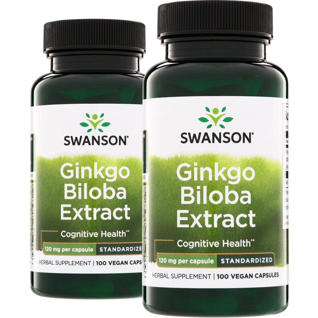 Swanson Ginkgo Biloba Extract 120 mg, two-bottle bundle - Thumbnail