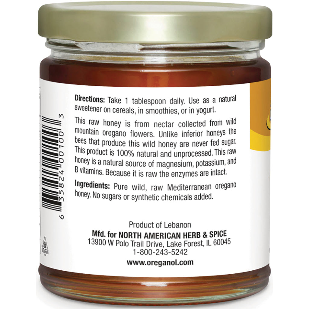 NHS090 | Back label of honey jar showing directions, ingredients, barcode, Product of Lebanon and manufacturer contact - Thumbnail