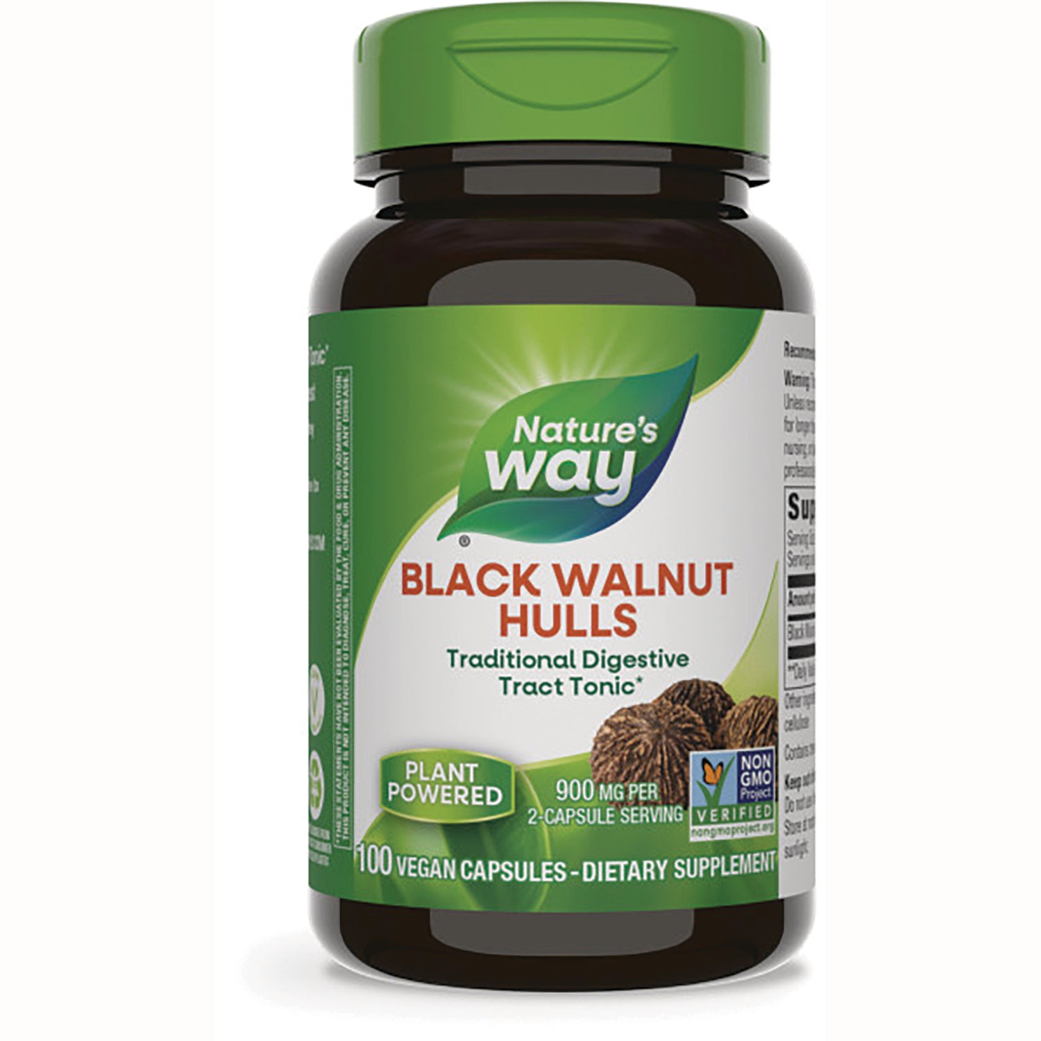 NW701 | Nature's Way Black Walnut Hulls supplement bottle front label, 100 vegan capsules