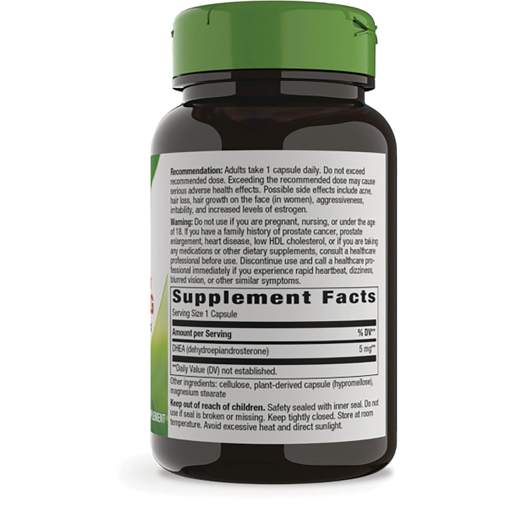 ET438 | Back of dark supplement bottle showing Supplement Facts panel, serving size, ingredients, and warning text - Thumbnail