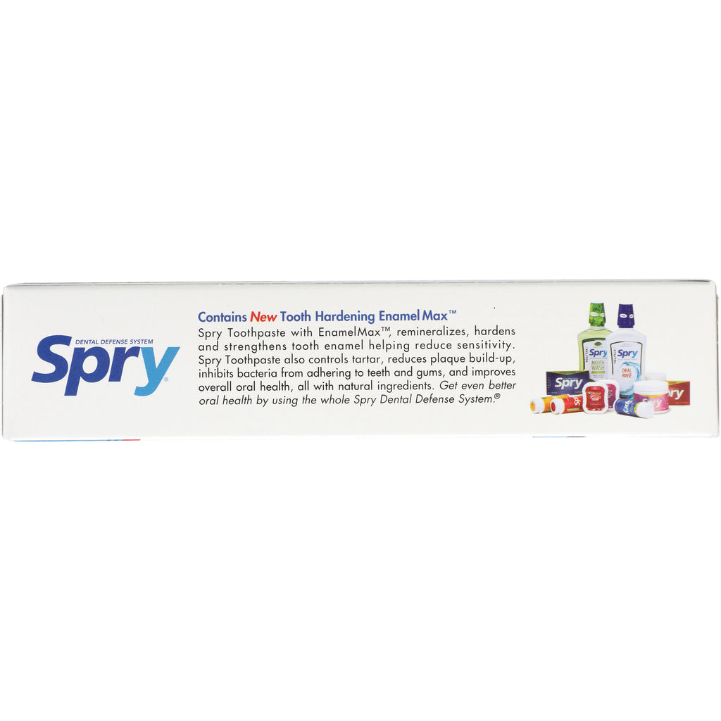XL002 | Spry Toothpaste box back panel with 'Contains New Tooth Hardening Enamel Max' text - Thumbnail
