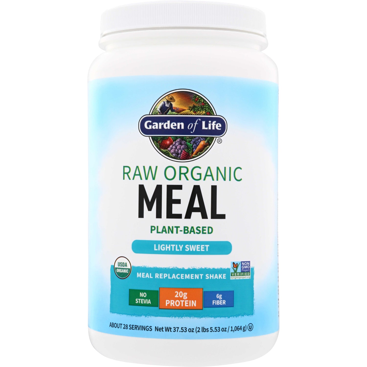 GLF061 | Garden of Life Raw Organic Meal Plant-Based Lightly Sweet meal replacement shake, 20g protein